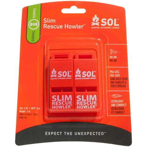 S.O.L. Survive Outdoors Longer Qualifies for Free Shipping Survive Outdoor Longer Rescue Howler Whistle 2-pk #0140-0010
