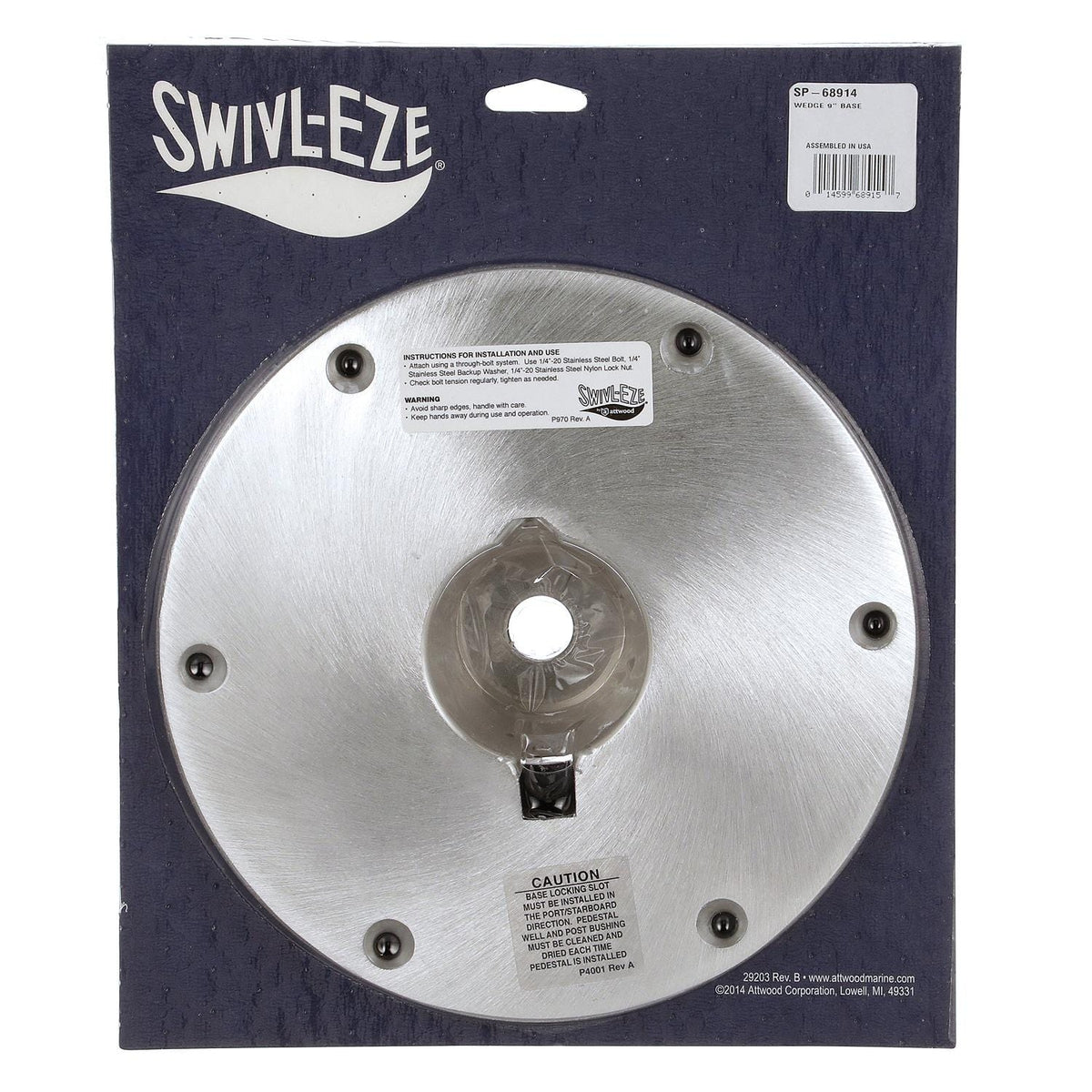 Swivl-Eze Qualifies for Free Shipping Swivl-Eze Base Plate Aluminum Satin Finish 9" Round #SP-68914