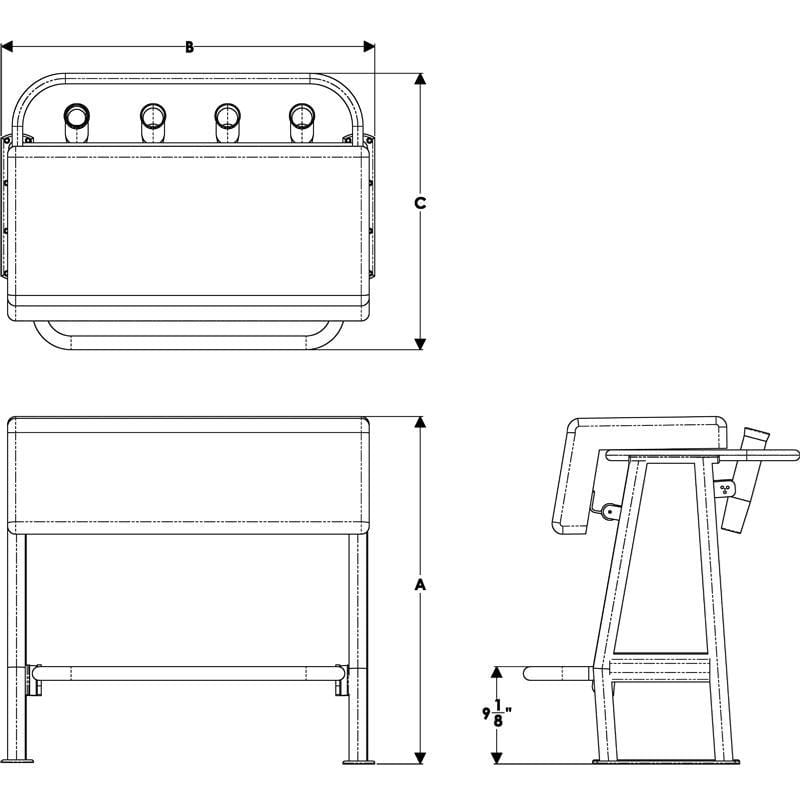Taco Metals Not Qualified for Free Shipping Taco Neptune II Leaning Post with Soft Pak #L10-1003-1