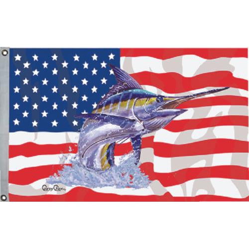 Taylor Made Qualifies for Free Shipping Taylor Made Carey US/Blue Marlin Flag 24" x 36" #1954