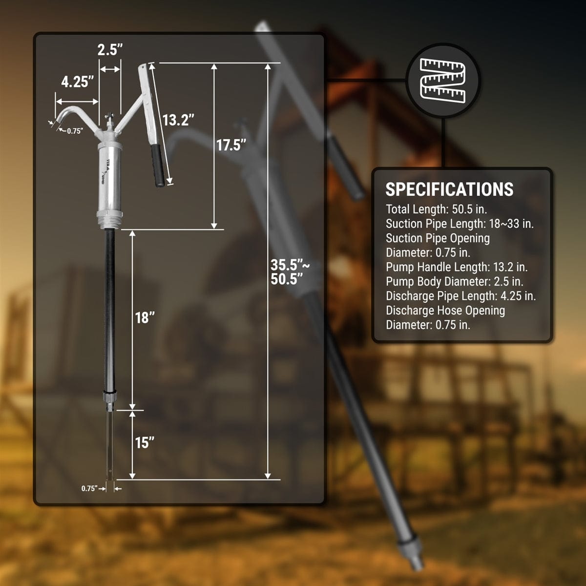 TeraPump Qualifies for Free Shipping TeraPump TRD490N Lever-Action Heavy Oil Drum Pump #20072