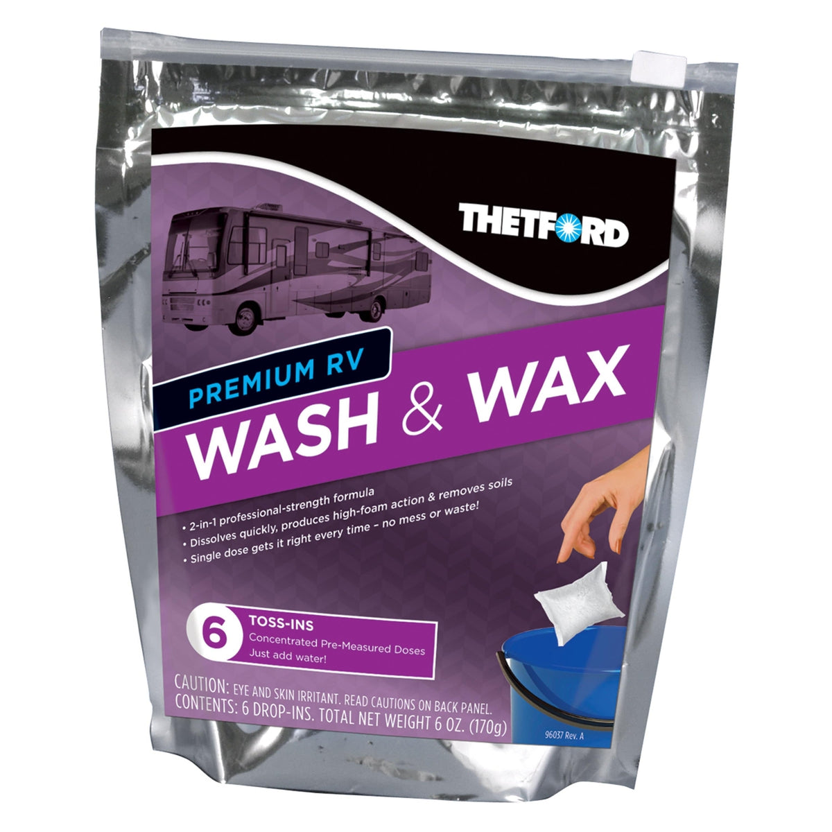 Thetford Premium Wash and Wax-pk of 6 Toss-Ins #96008