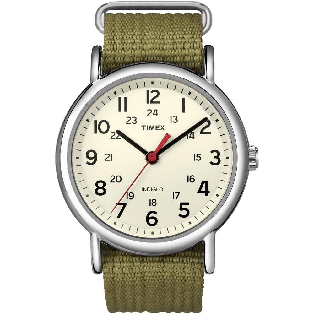 Timex Qualifies for Free Shipping Timex Weekender Slip Thru Olive Green Watch #T2N651