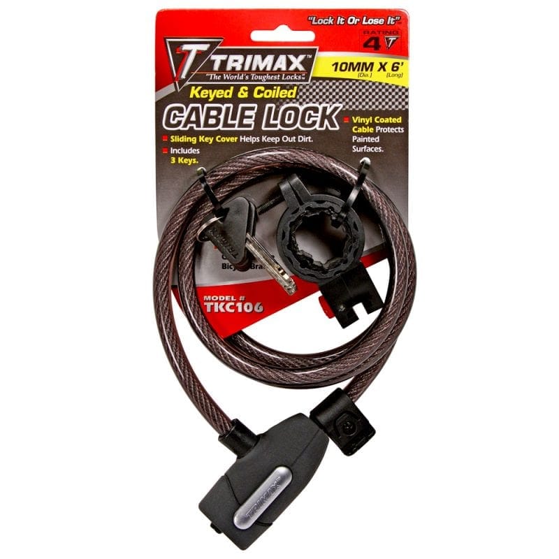 Trimax Locks Qualifies for Free Shipping Trimax Locks Cable Lock with Quick R 72" x 10mm #TKC106