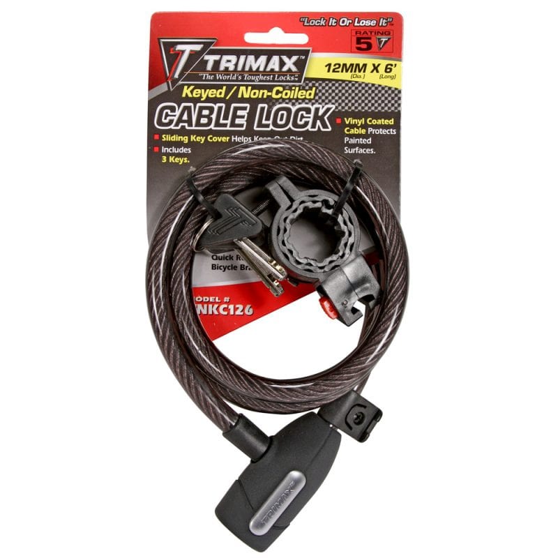 Trimax Locks Qualifies for Free Shipping Trimax Locks Cable Lock with Quick R 72" x 12mm #TNKC126