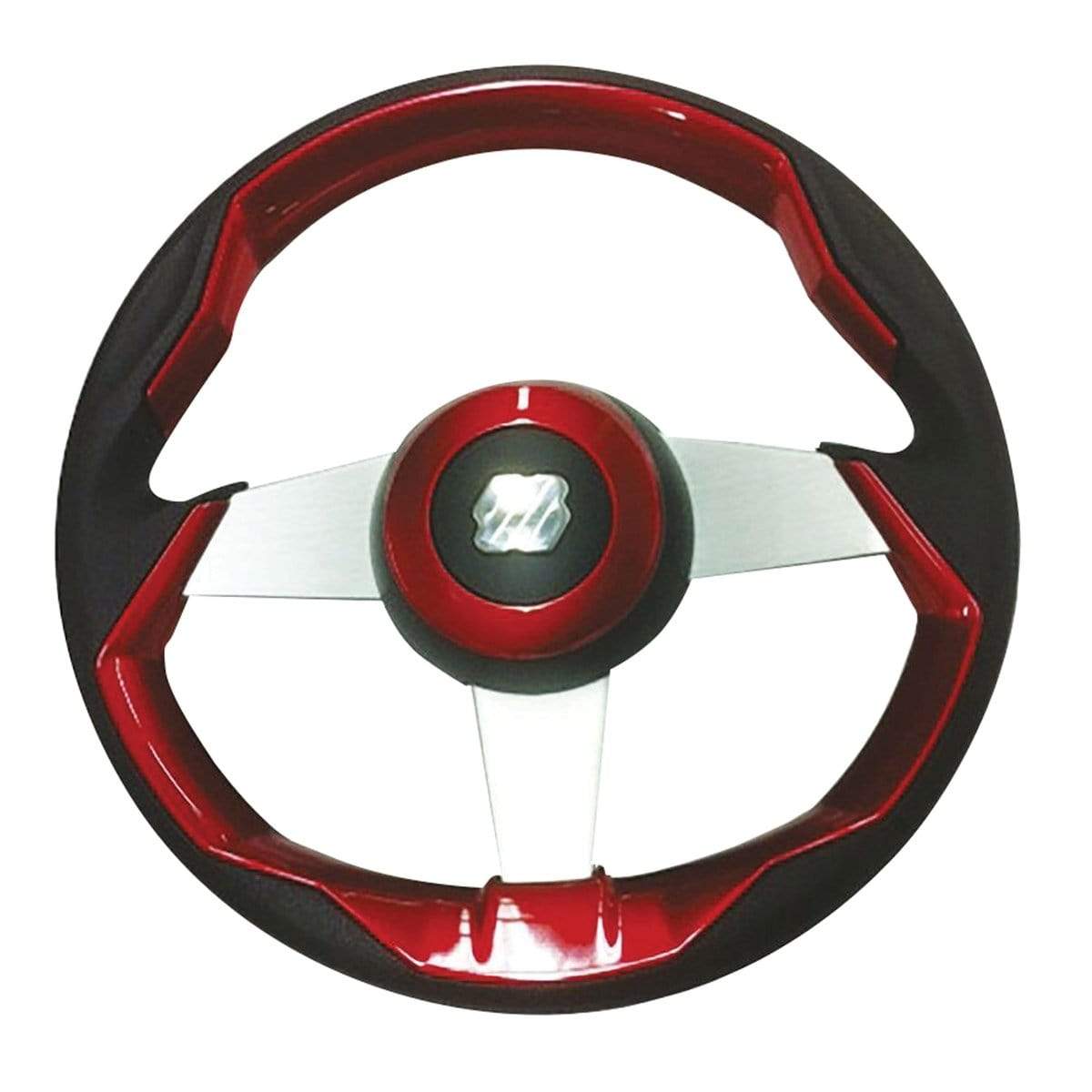 Uflex USA Qualifies for Free Shipping Uflex Grimani 13.8" Steering Wheel Silver Spokes Red #GRIMANI R/S