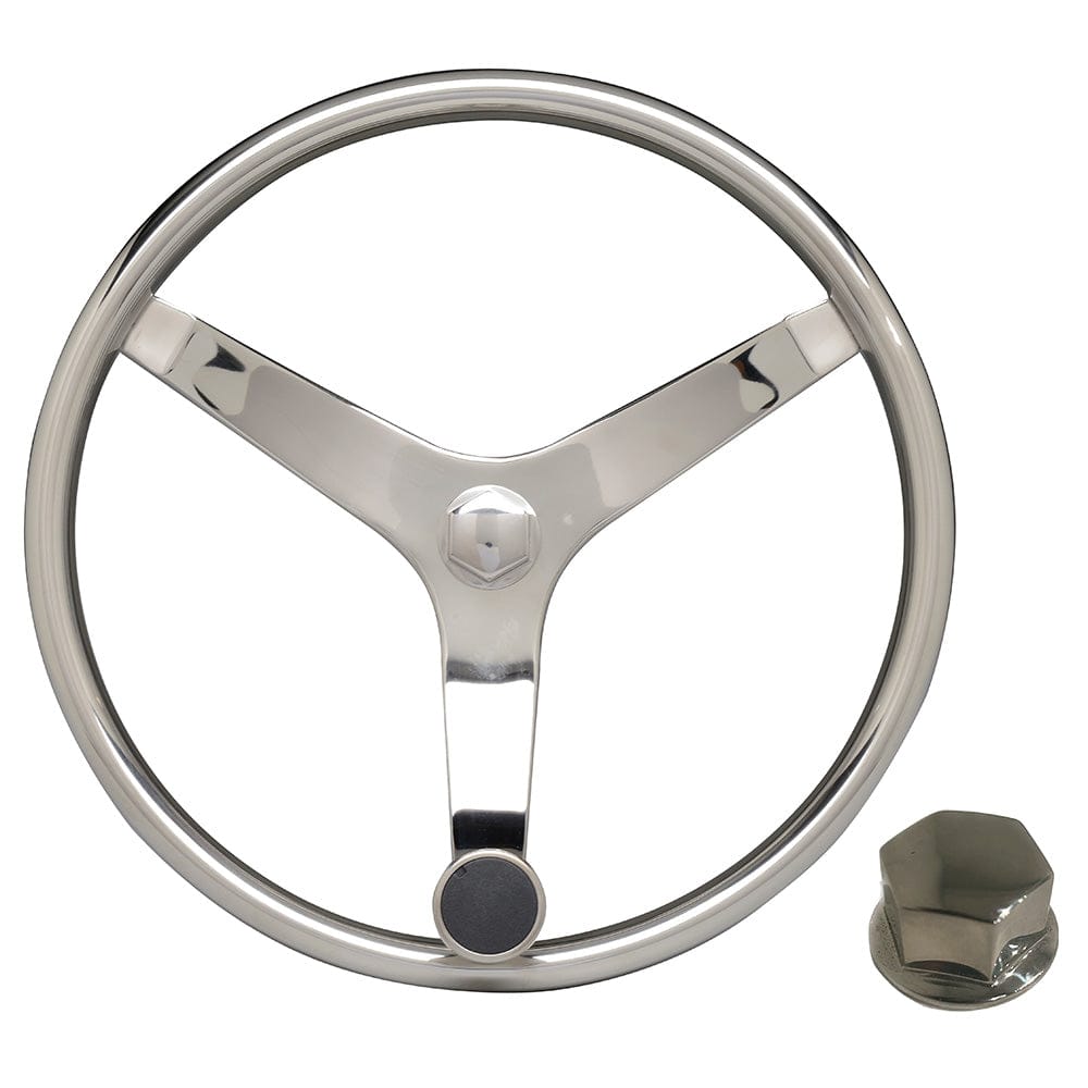 Uflex USA Qualifies for Free Shipping Uflex V46 SS Steering Wheel with Speed Knob & Chrome Nut #V46 KIT
