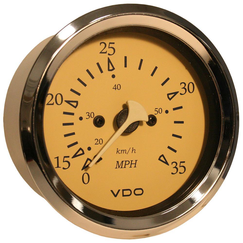 VDO Qualifies for Free Shipping VDO Allentare Teak 35 MPH 3-3/8" 85mm Pitot Speedometer #260-12280