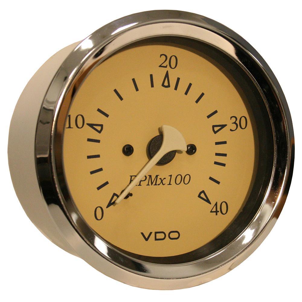 VDO Qualifies for Free Shipping VDO Allentare Teak 4000 RPM 3-3/8" 85mm Diesel Tachometer #333-12281