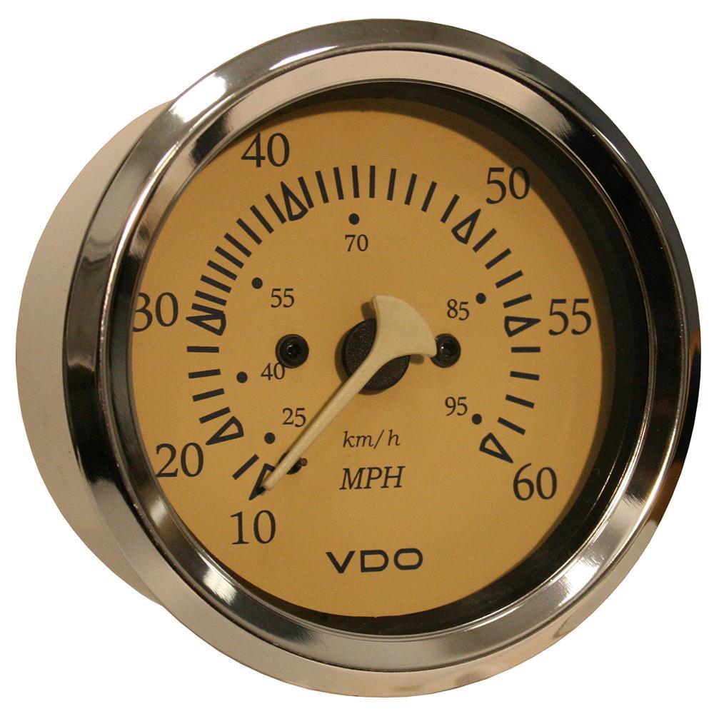 VDO Qualifies for Free Shipping VDO Allentare Teak 60 MPH 3-3/8" 85mm Pitot Speedometer #260-12279