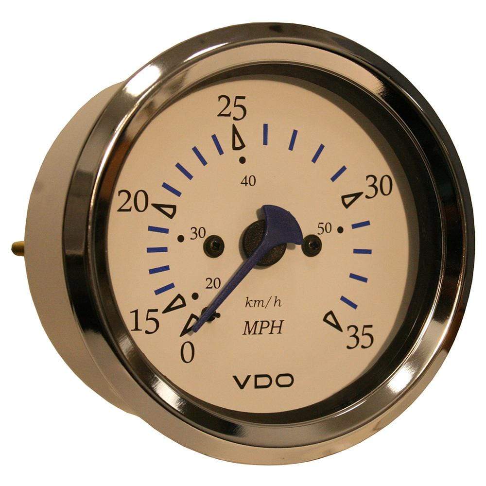 VDO Qualifies for Free Shipping VDO Allentare White 35 MPH 3-3/8" 85mm Pitot Speedometer #260-10256