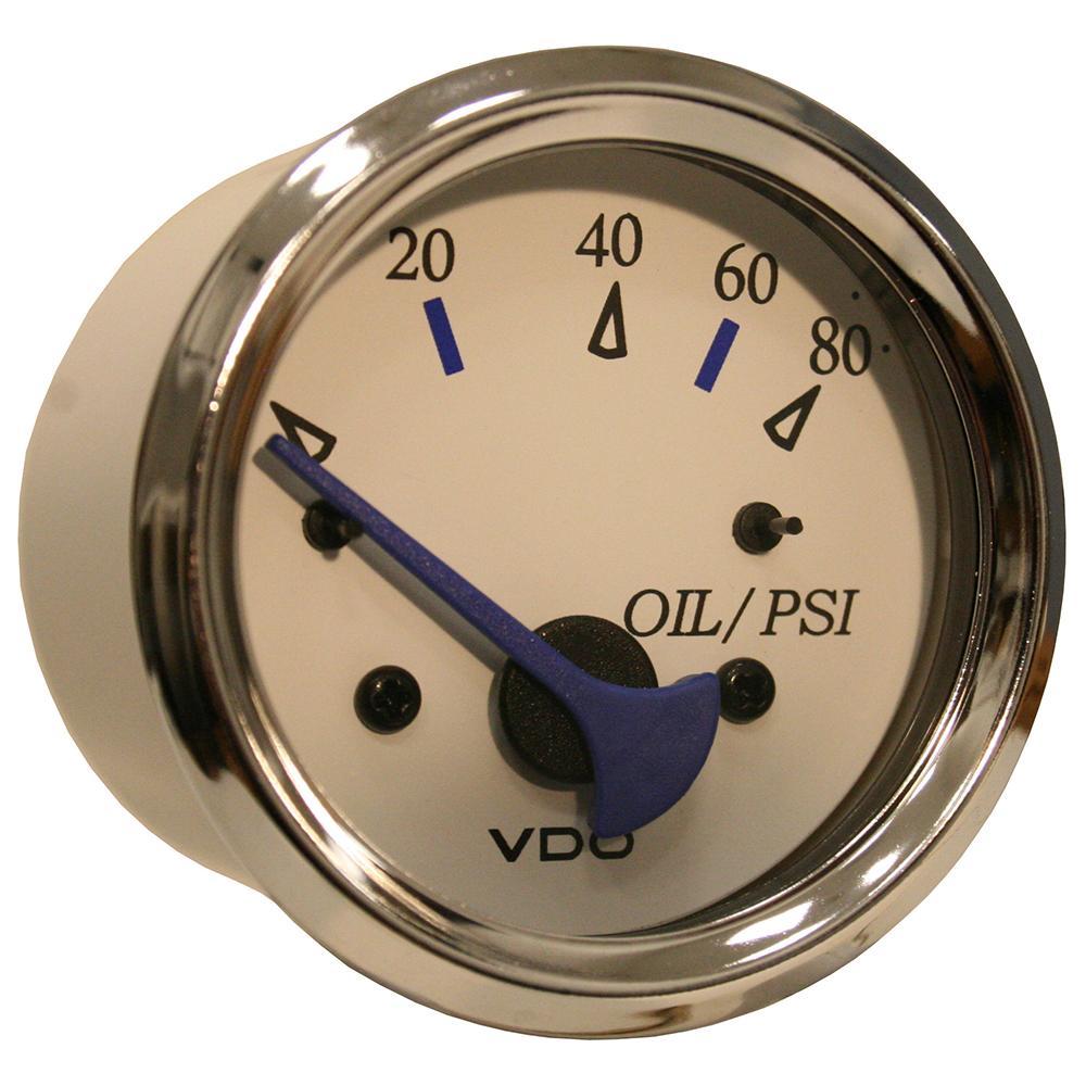 VDO Qualifies for Free Shipping VDO Allentare White 80 PSI Oil Pressure Gauge #350-10260