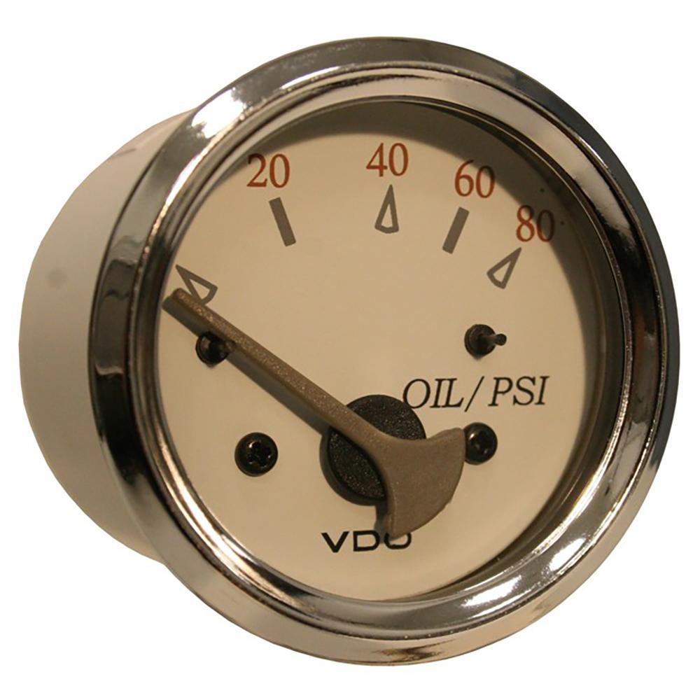 VDO Qualifies for Free Shipping VDO Allentare White/Grey 80 PSI Oil Pressure Gauge Use with #350-13296