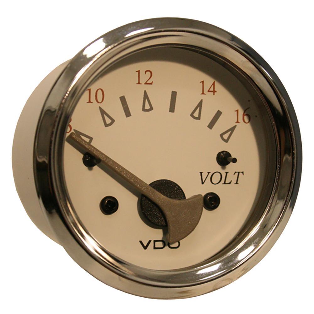 VDO Qualifies for Free Shipping VDO Allentare White/Grey Voltmeter 8-16v #332-13752