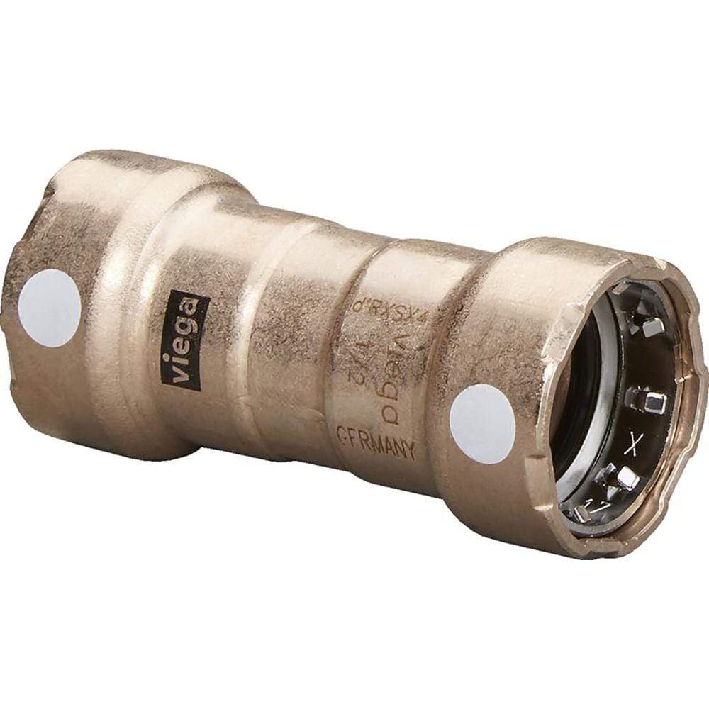 Viega Megapress 3/4" Copper Nickel Coupling with Stop #88385