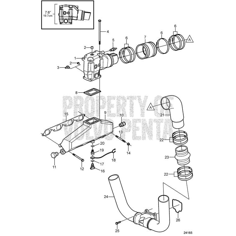 Volvo Penta Qualifies for Free Shipping Volvo Penta Exhaust Pipe Short 7.8 In 8.1L #3841847