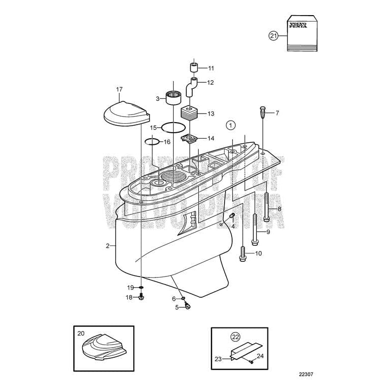 Volvo Penta Oversized - Not Qualified for Free Shipping Volvo Penta Gearcase Complete #3855692