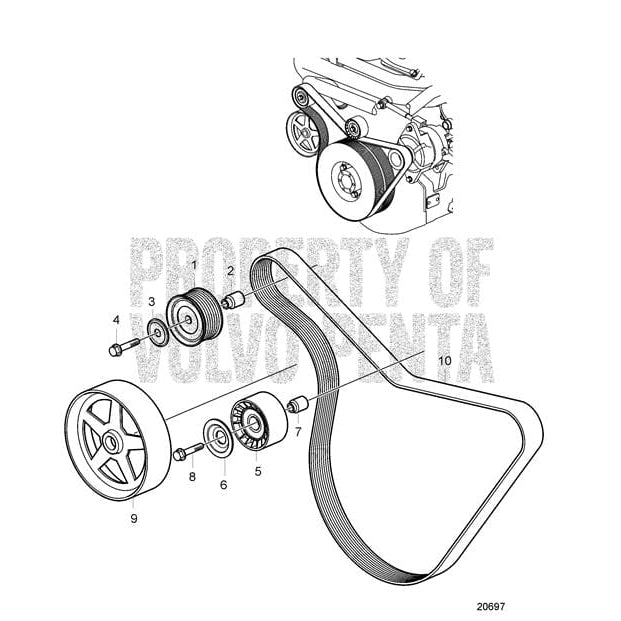 Volvo Penta Qualifies for Free Shipping Volvo Penta V-Ribbed Belt #990422