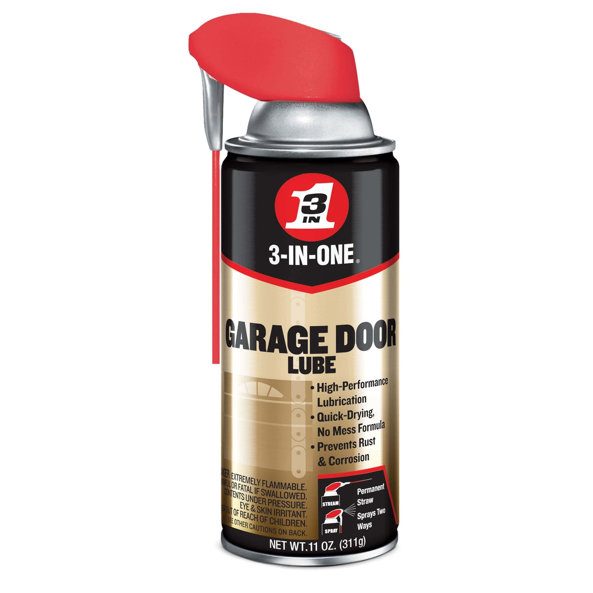 WD-40 3-in-1 Dry Garage Door Lube Spray 11 oz #100581