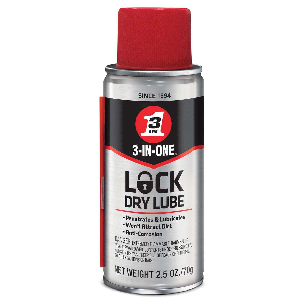WD-40 3-in-1 Dry Lock Lube 2.5 oz Spray #120077