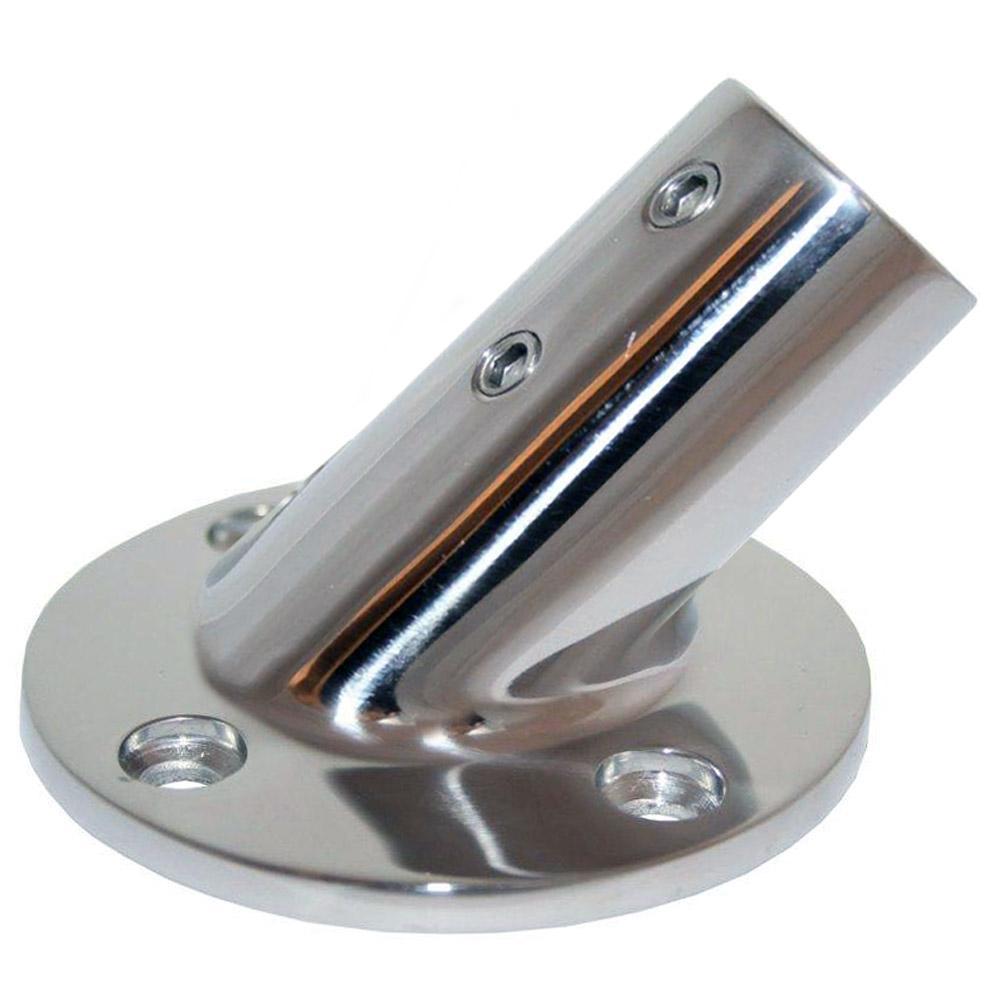 Whitecap Qualifies for Free Shipping Whitecap 1" OD 45-Degree Round Base SS Rail Fitting #6114C
