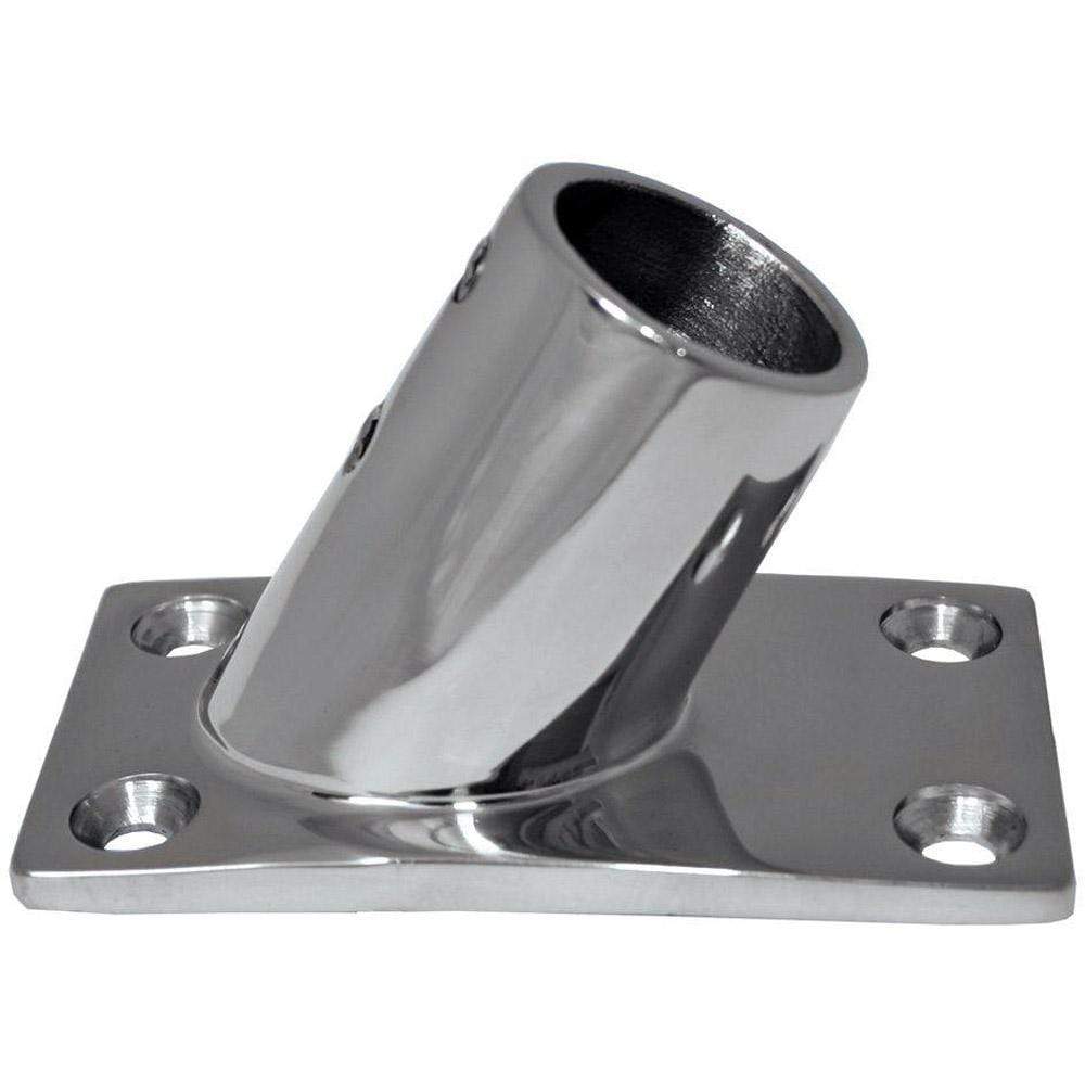 Whitecap Qualifies for Free Shipping Whitecap 1" OD 60-Degree Rectangle Base SS Rail Fitting #6142C