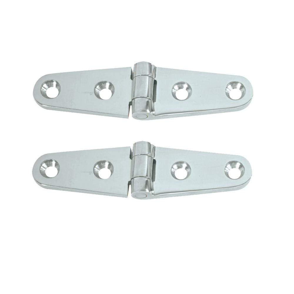 Whitecap Qualifies for Free Shipping Whitecap Strap Hinge 4" L x 1" W Chrome Plated Brass Pair #S-604