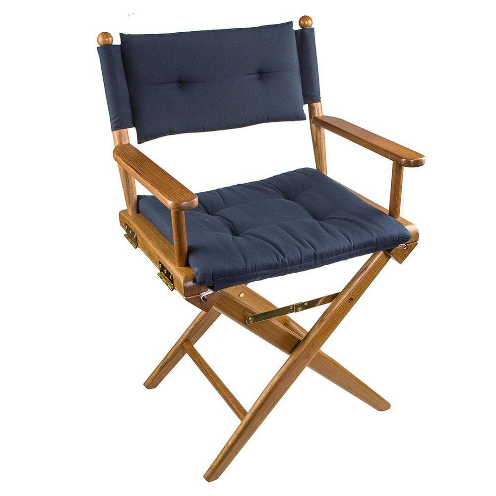 Whitecap Qualifies for Free Shipping Whitecap Teak Director's Chair with Navy Cushion #61042