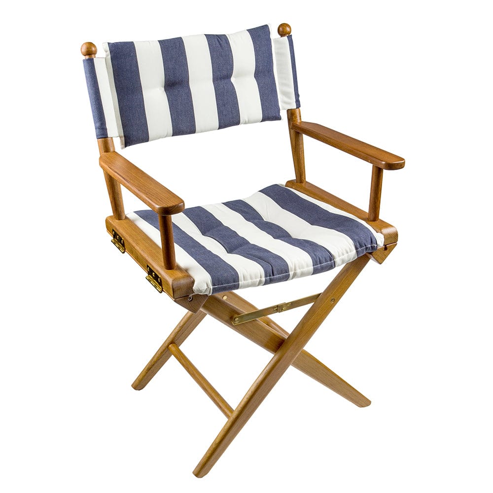 Whitecap Not Qualified for Free Shipping Whitecap Teak Director's Chair with Navy & White Cushion #61040