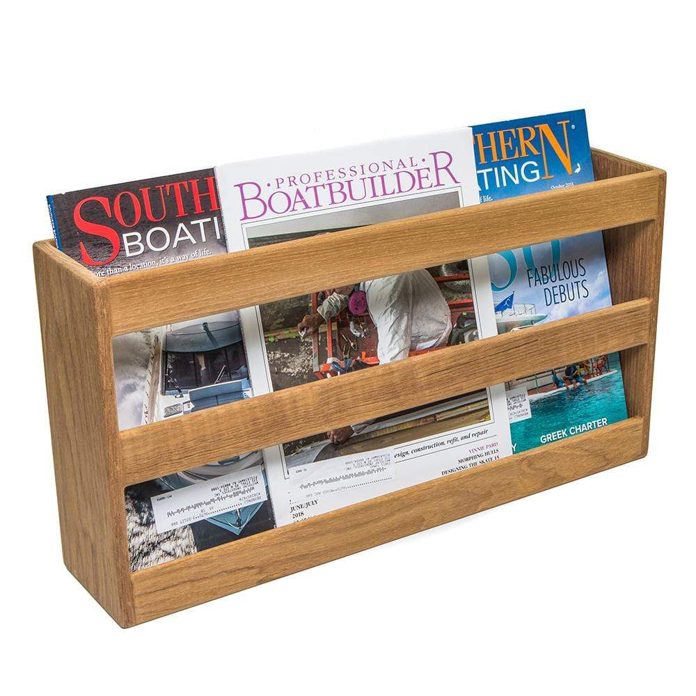 Whitecap Teak Double-Wide Magazine Rack #62508