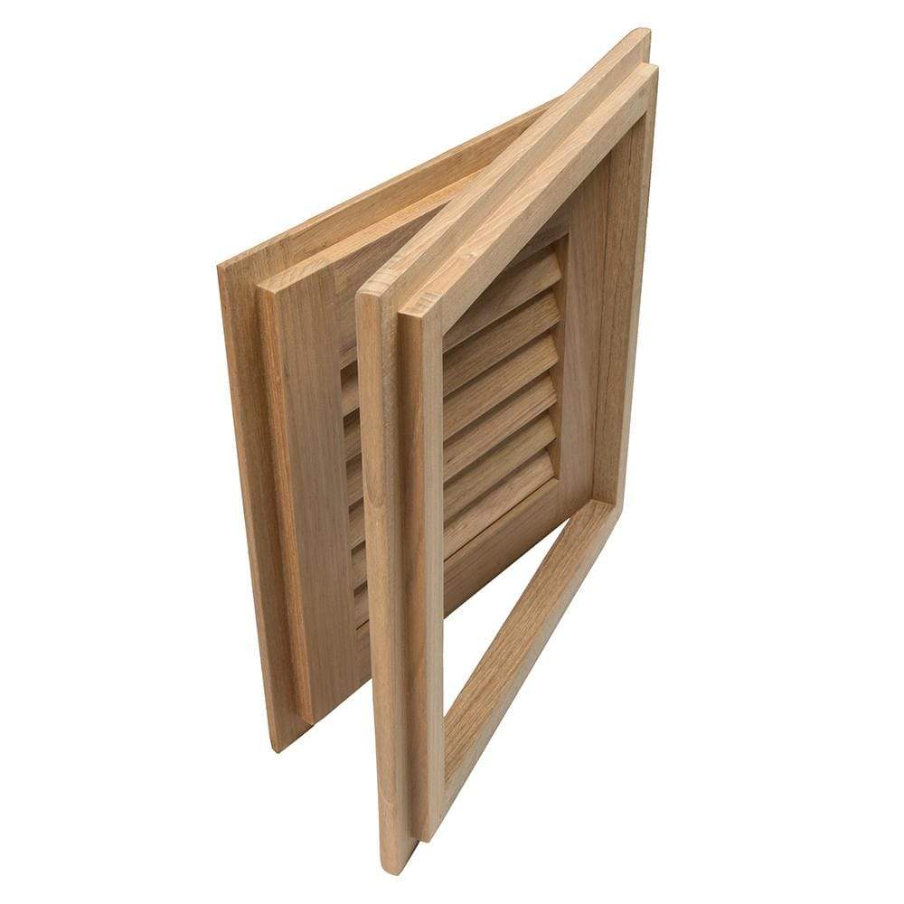 Whitecap Teak Louvered Door & Frame 12" x 12" Right Hand #60720