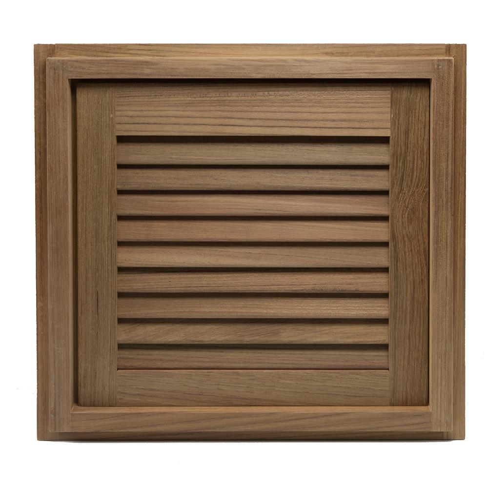 Whitecap Teak Louvered Door & Frame 15" x 15" Right Hand #60722