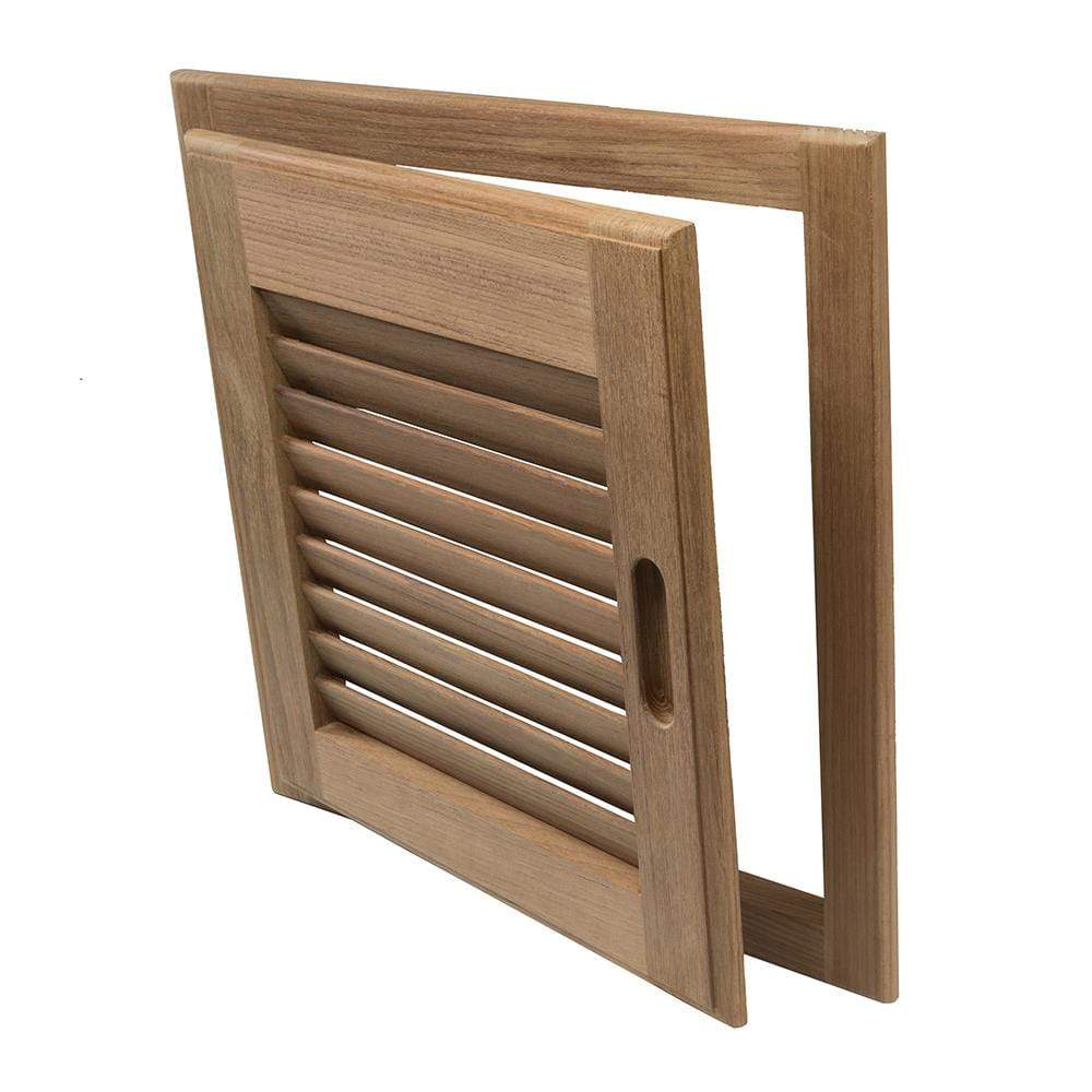 Whitecap Teak Louvered Door & Frame 15" x 15" Right Hand #60722