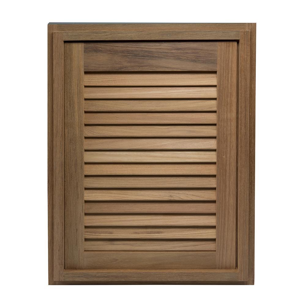 Whitecap Teak Louvered Door & Frame 15" x 20" Right Hand #60724