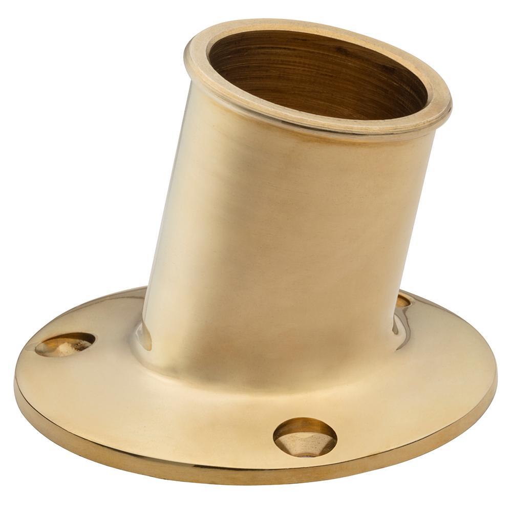 Whitecap Qualifies for Free Shipping Whitecap Top Mounted Flag Pole Socket Polished Brass 1 1/4 ID #S-5003B