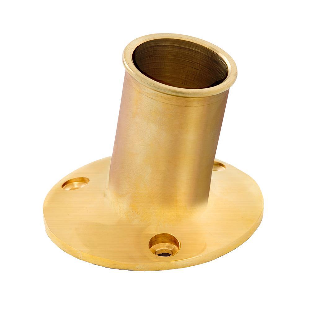 Whitecap Qualifies for Free Shipping Whitecap Top Mounted Flag Pole Socket Polished Brass 1" ID #S-5002B