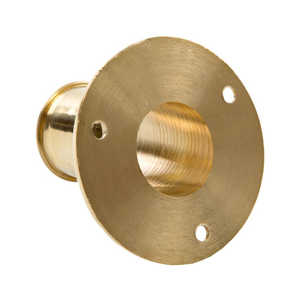 Whitecap Top Mounted Flag Pole Socket Polished Brass 1" ID #S-5002B