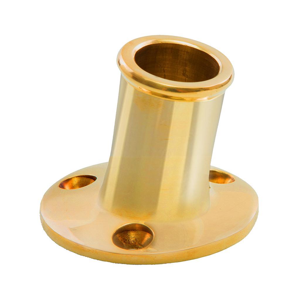 Whitecap Qualifies for Free Shipping Whitecap Top Mounted Flag Pole Socket Polished Brass 3/4" ID #S-5001B