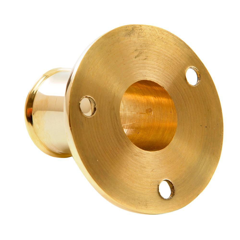 Whitecap Top Mounted Flag Pole Socket Polished Brass 3/4" ID #S-5001B