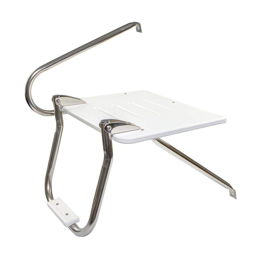 Whitecap White Poly Swim Platform with Ladder for Outboard #67902