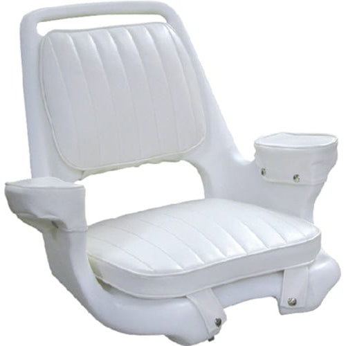 Wise Qualifies for Free Shipping Wise Captains Chair White with Cushion & Plate #8WD1007-3-710