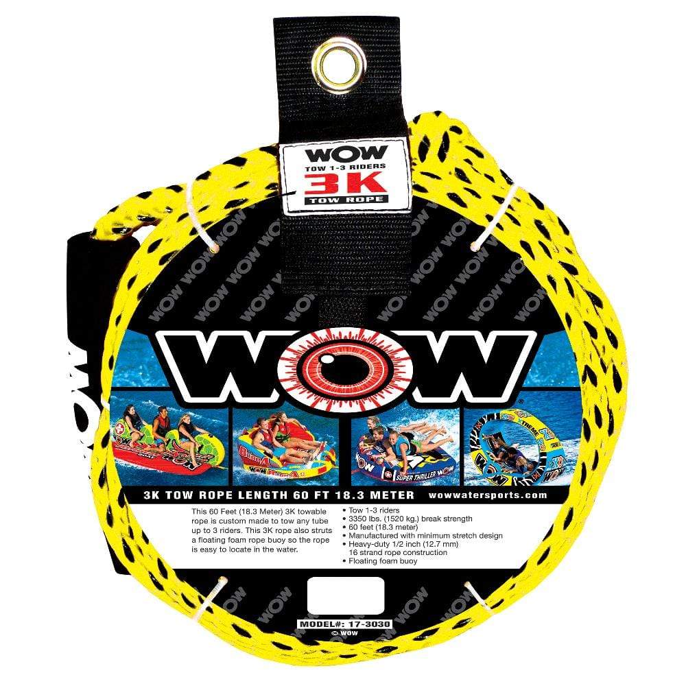 WOW World of Watersports 3-Rider Tow Rope 3k 60' #17-3030
