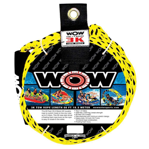 WOW World of Watersports 3-Rider Tow Rope 3k 60' #17-3030