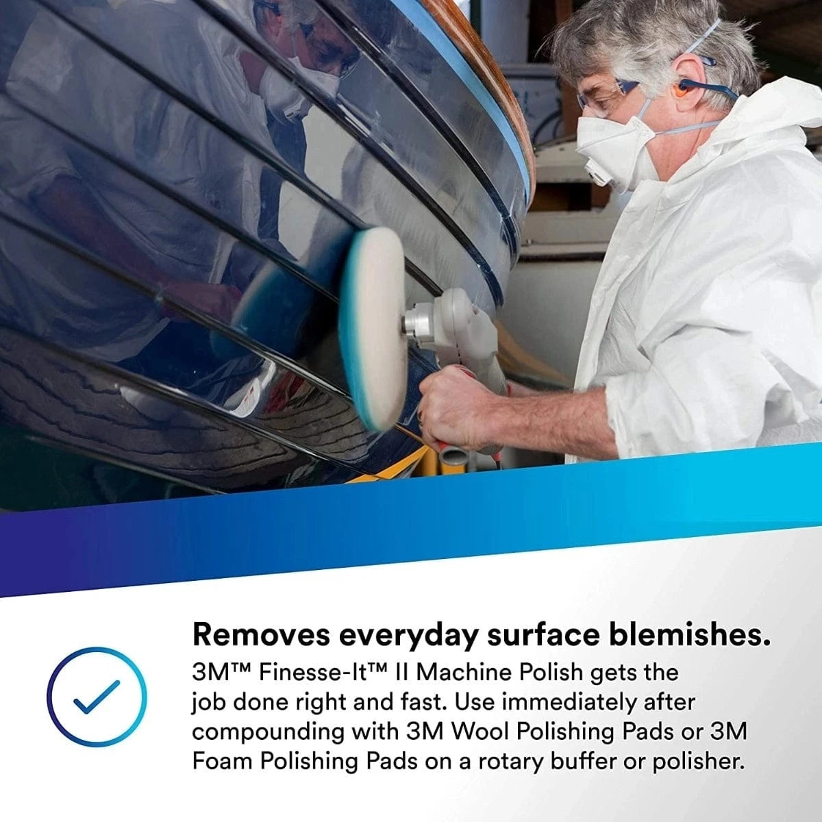 3M Marine Qualifies for Free Shipping 3M Marine Finesse-It II Machine Polish, 1 quart  #05928
