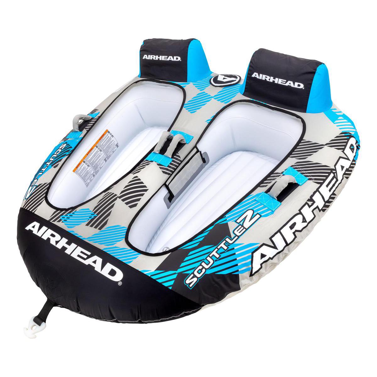 Kwik Tek Qualifies for Free Shipping AIRHEAD Scuttle 2-Rider Towable Tube Blue/Black #AHT50190BBK