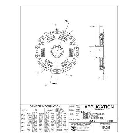 Alto Products Qualifies for Free Shipping Alto Products Damper Hurth Marine #DA-301