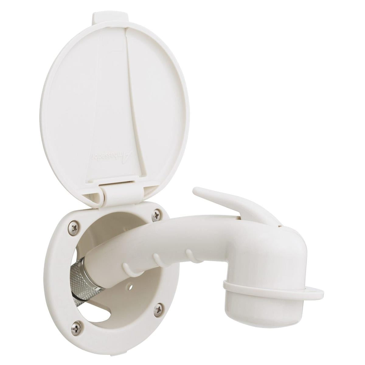Ambassador Marine Qualifies for Free Shipping Ambassador Marine Recessed Shower Kit Plastic Lid/Cup #137-0000-WH-R