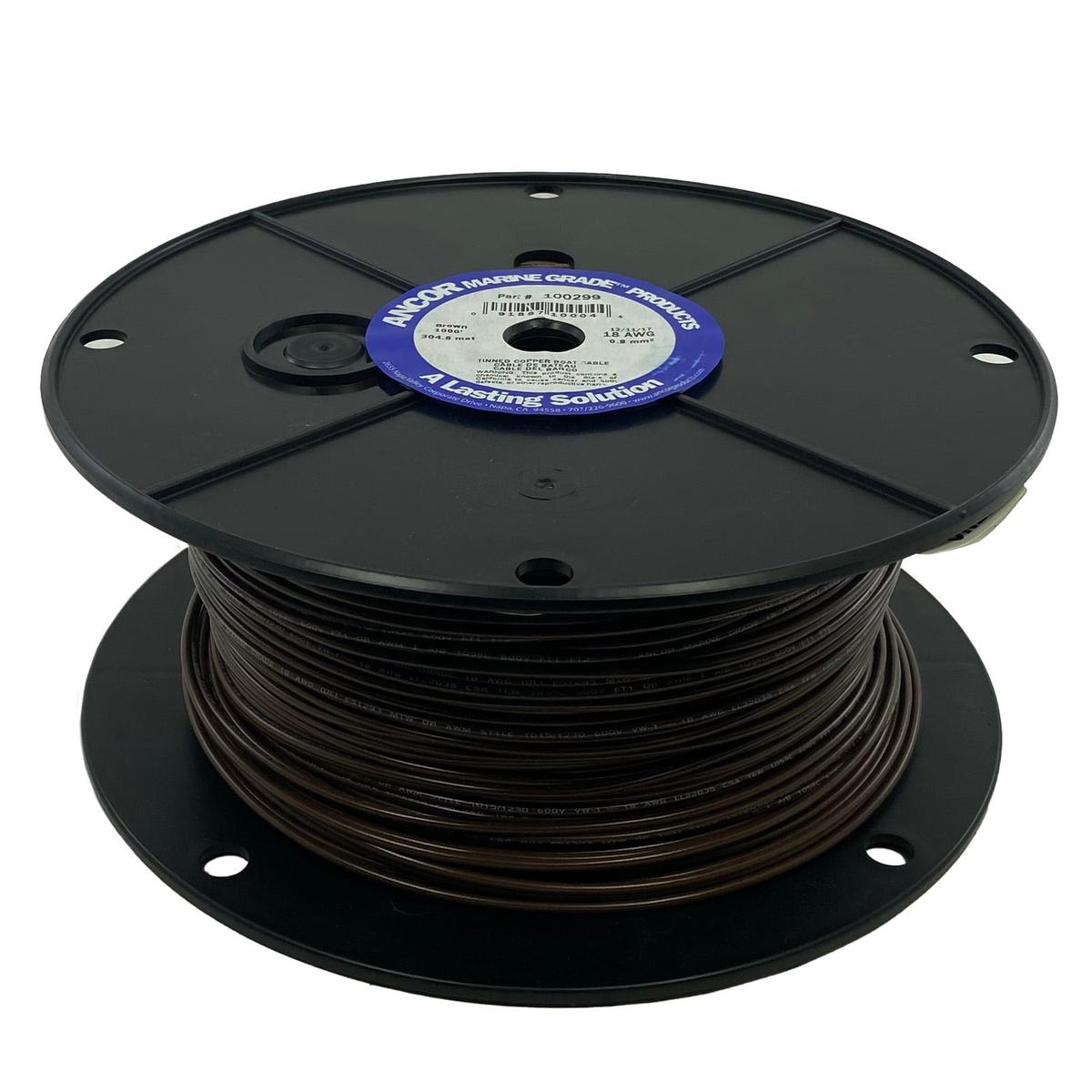 Ancor Qualifies for Free Shipping Ancor Brown 1000' 18 AWG Tinned Wire #100299