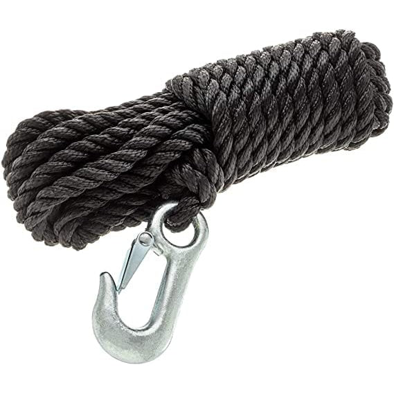 Attwood Marine Qualifies for Free Shipping Attwood 3/8" x 20' Winch Rope Twisted Polypropylene Black #11739-2