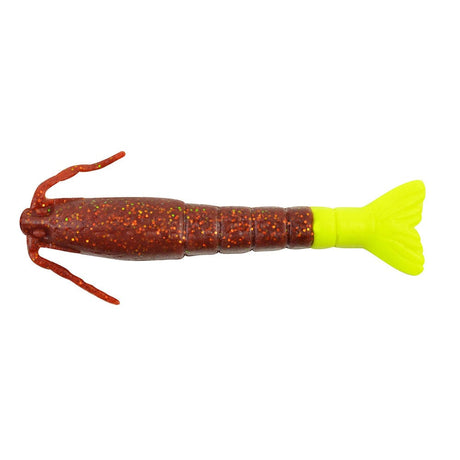 Berkley Qualifies for Free Shipping Berkley Gulp Shrimp 3" Root Beer/Chartreuse #1240007
